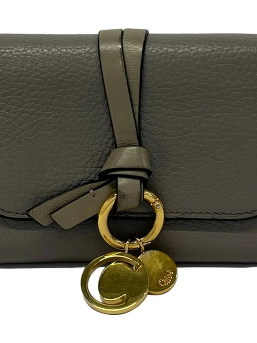 Chloe P718H9QF Dark Gray Gold Leather Trifold Wallet